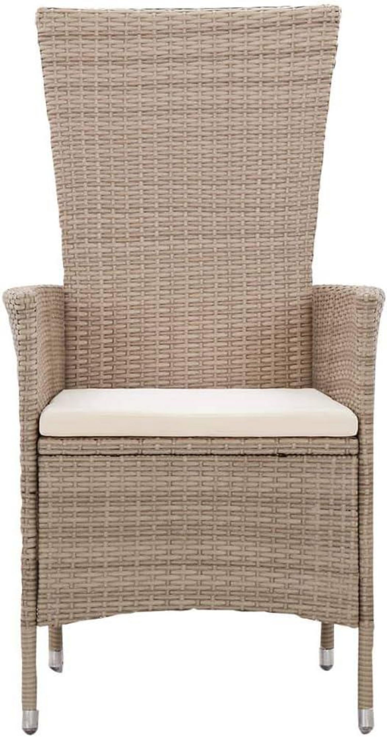 Capwee Rattan Gartenmöbel Set 8 Personen Auflagen Beige