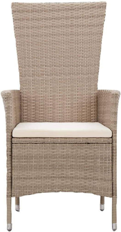 Capwee Rattan Gartenmöbel Set 8 Personen Auflagen Beige