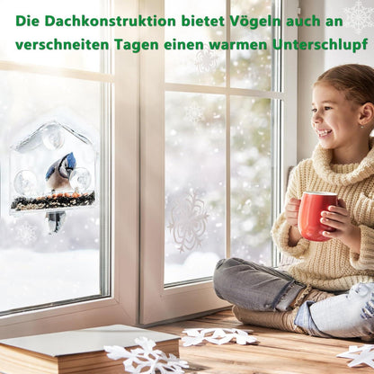 Vogelfutterspender Acryl Fenster Saugnapf Bird Feeder 3 Saugnäpfen