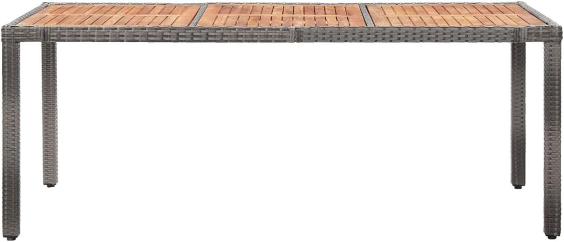Rattan Gartenmöbel Set 8 Personen mit Verstellbaren Stühlen Grau