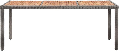 Rattan Gartenmöbel Set 8 Personen mit Verstellbaren Stühlen Grau