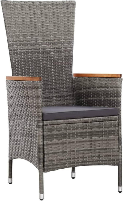 Gartenmöbel Set 8 Personen Rattan Gartentisch Stühle Auflagen-Grau