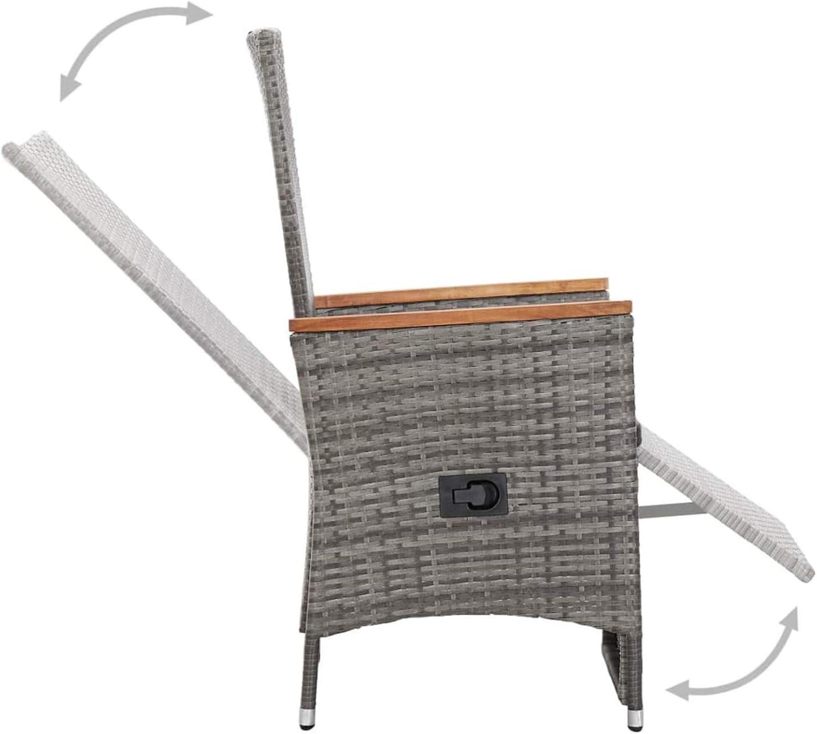 Gartenmöbel Set 8 Personen Rattan Gartentisch Stühle Auflagen-Grau