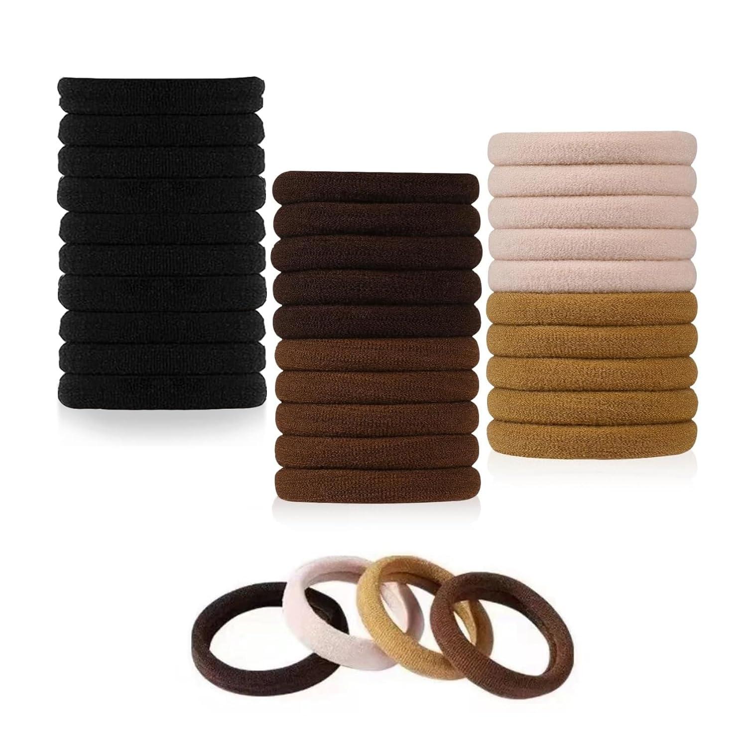 50er-Pack Nahtlose Haargummis für Damen und Herren, Elastische