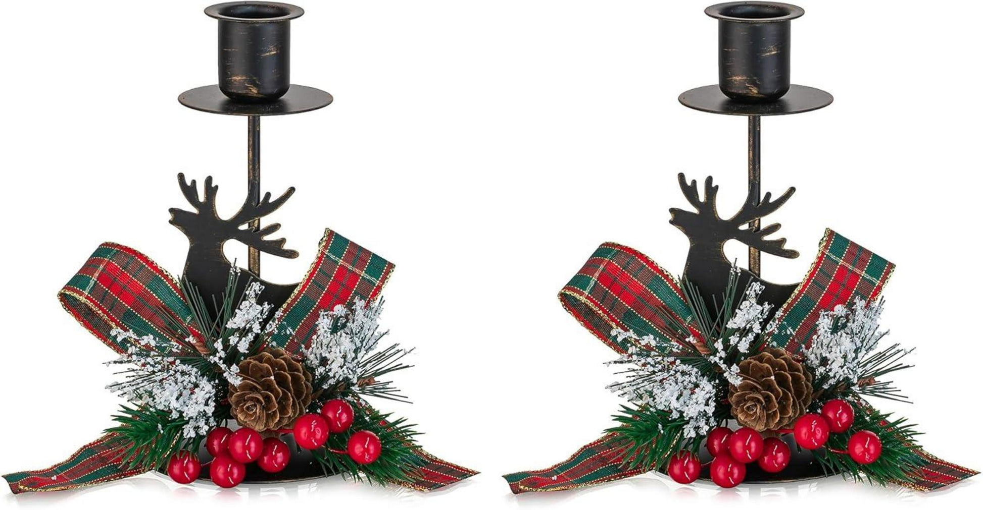 Vintage Rentier Kerzenhalter Set für Weihnachtsdeko