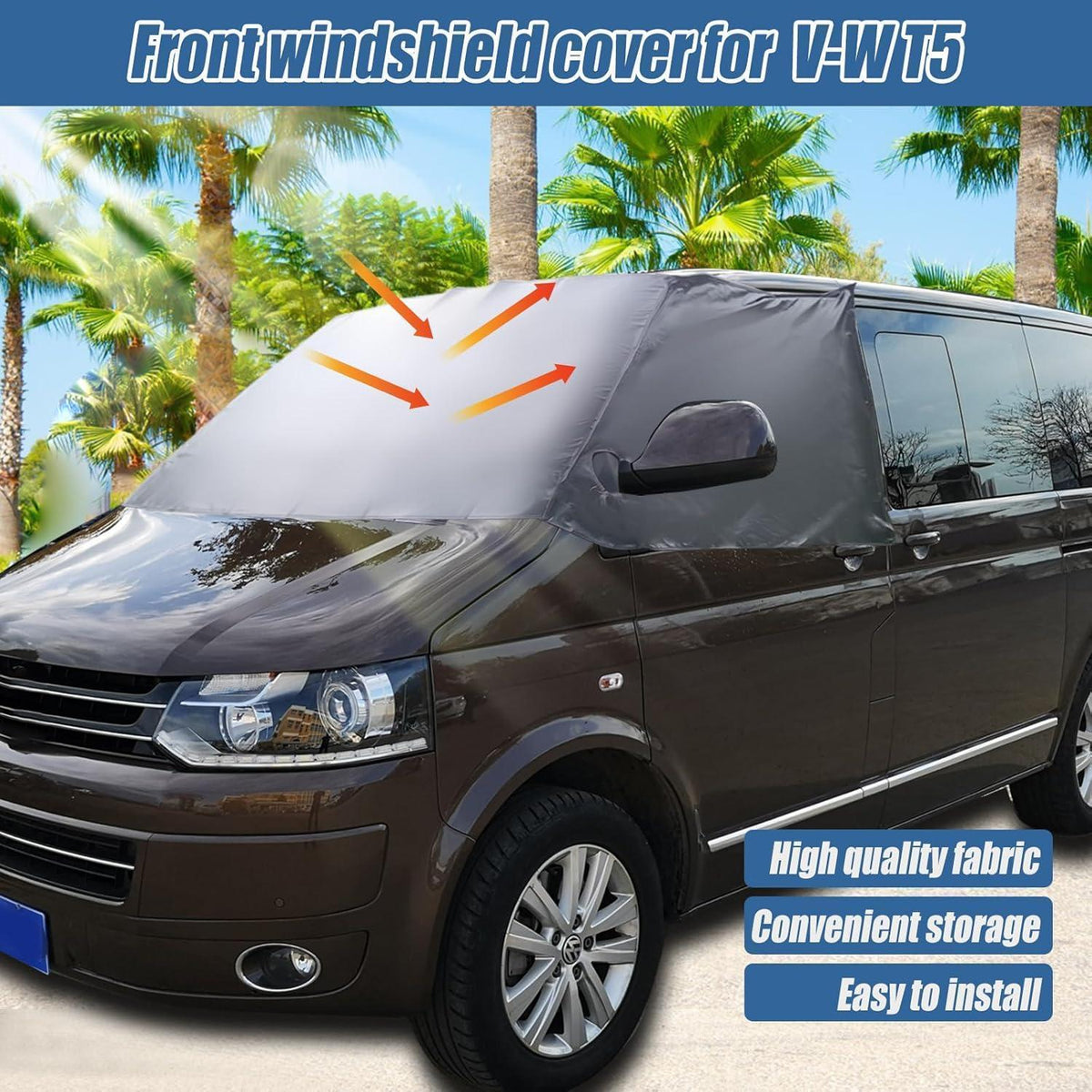 Frontscheibenabdeckung VW T5 Transporter 2003-2015 – Sonnenschutz & Frostschutz