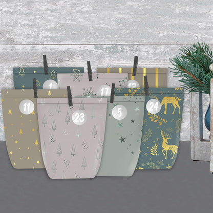 Adventskalender Tüten 24 Weihnachtstüten zum Selbst Basteln