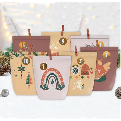 DIY Adventskalender Kraftpapiertüten mit Zahlen-Stickern