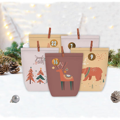 DIY Adventskalender Kraftpapiertüten mit Zahlen-Stickern