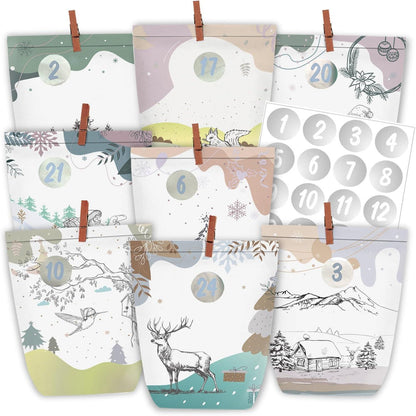 Adventskalender Tüten zum Befüllen, Weihnachtskalender DIY