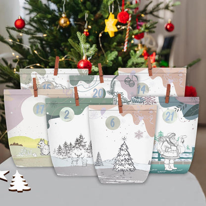 Adventskalender Tüten zum Befüllen, Weihnachtskalender DIY