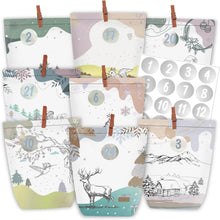 Adventskalender Papierbeuteln zum Befüllen Weihnachten 1-24 Grün