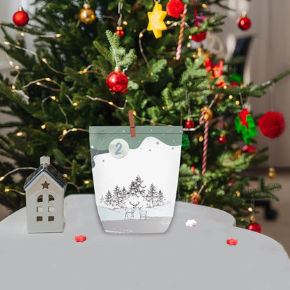 Adventskalender Papierbeuteln zum Befüllen Weihnachten 1-24 Grün