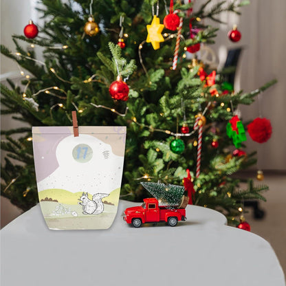 Adventskalender zum Befüllen 24 Weihnachtstüten Grün Zahlensticker