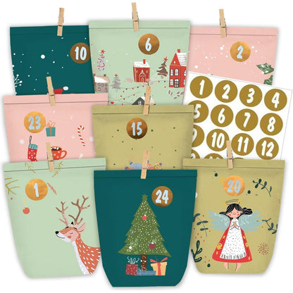 Adventskalender zum Selbst Befüllen 24 Adventstüten mit