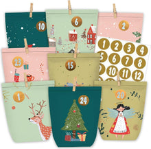 Adventskalender zum Befüllen Papiertüten Weihnachtskalender 1-24