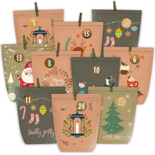 Adventskalender DIY 24 Papiertüten Zahlen-Sticker