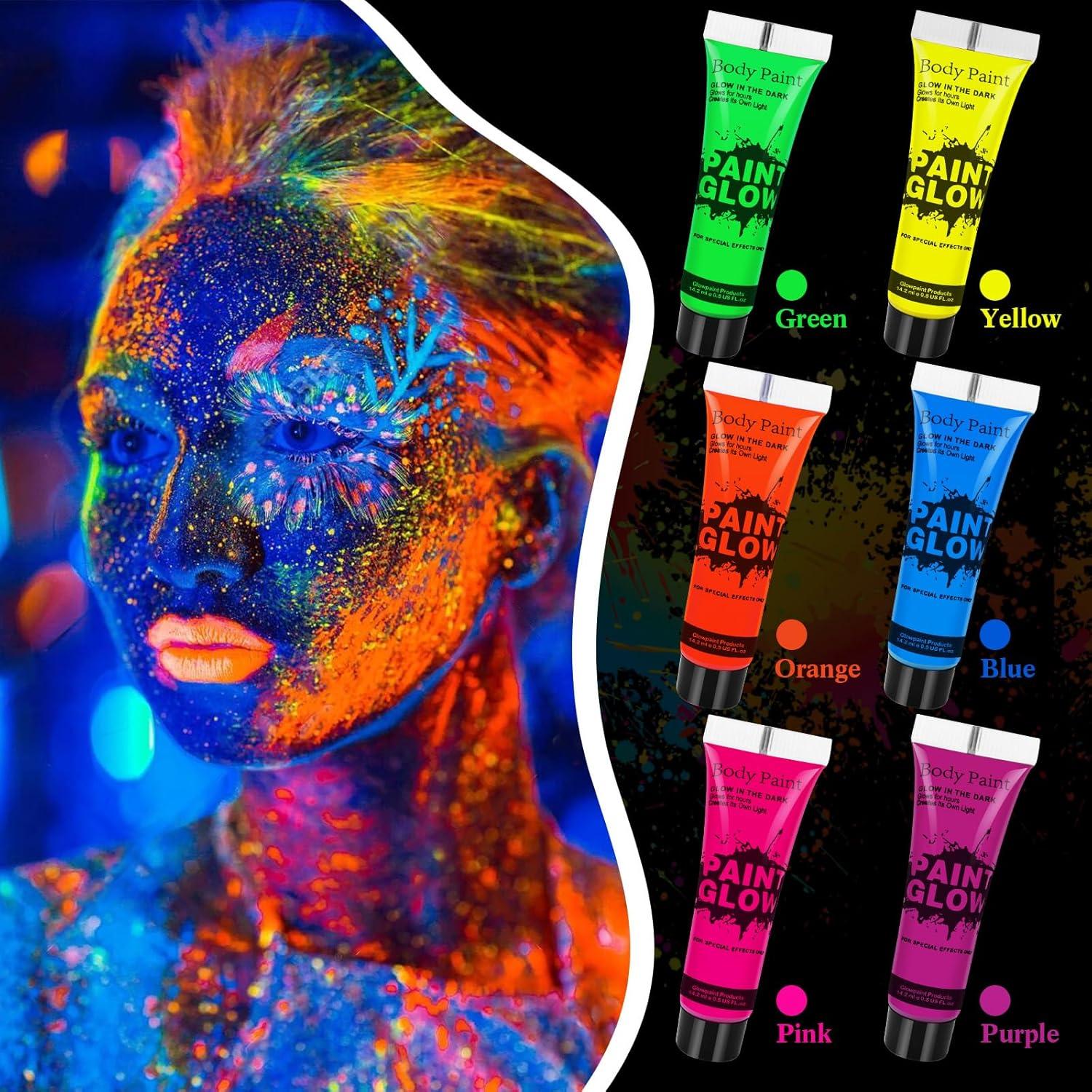 UV Schminkset Bodypainting Facepainting Halloween Karneval UV Make-up