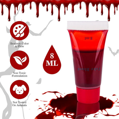 Halloween SFX Schminke Kit Kunstblut Schwarz Weiß Rot Clown Makeup