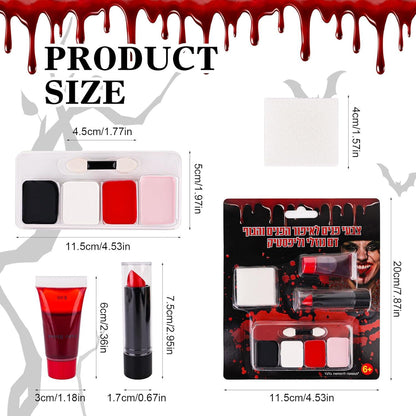 Halloween SFX Schminke Kit Kunstblut Schwarz Weiß Rot Face Body Paint