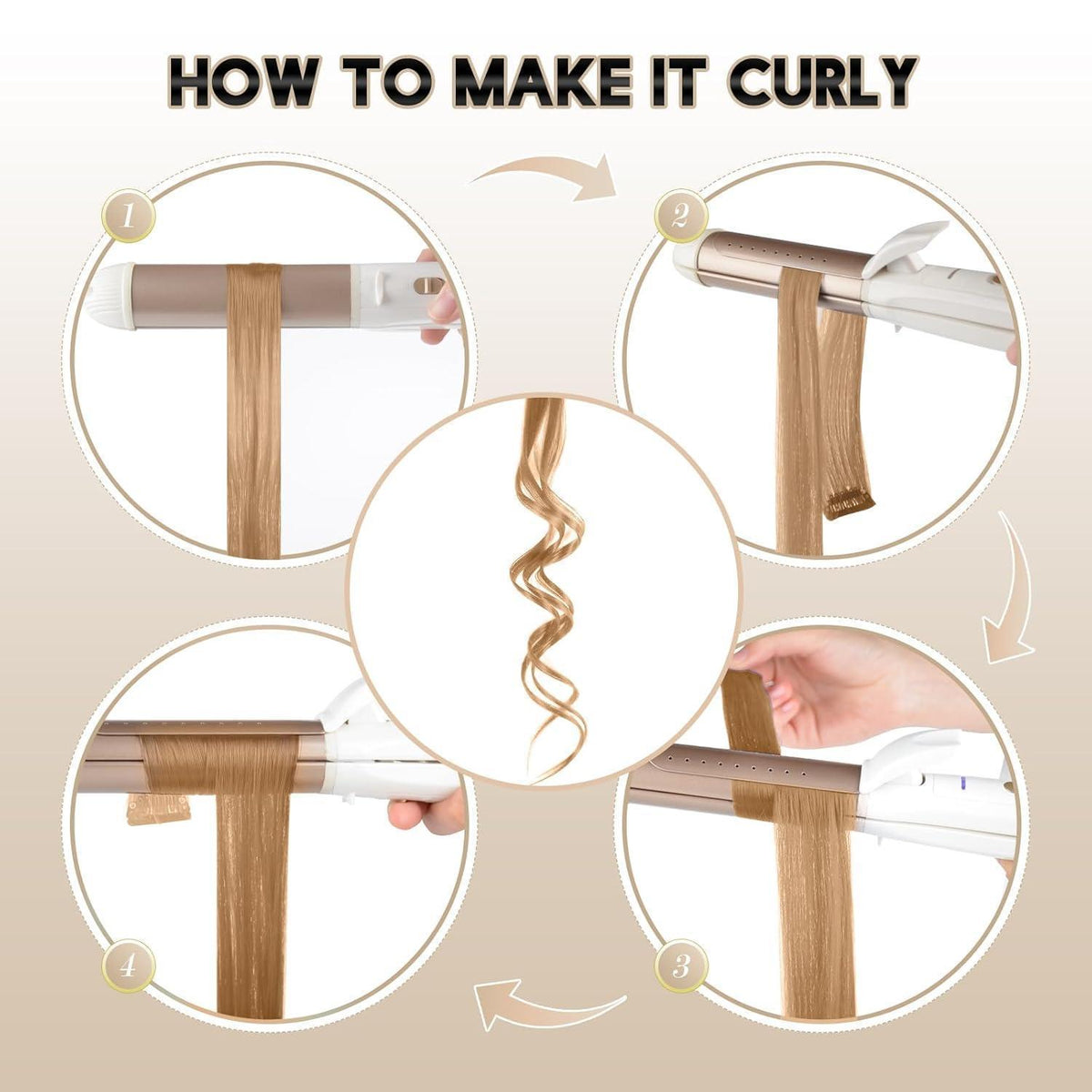 Farbenfrohe Haarverlängerung Braun Blond Clip-In 55cm