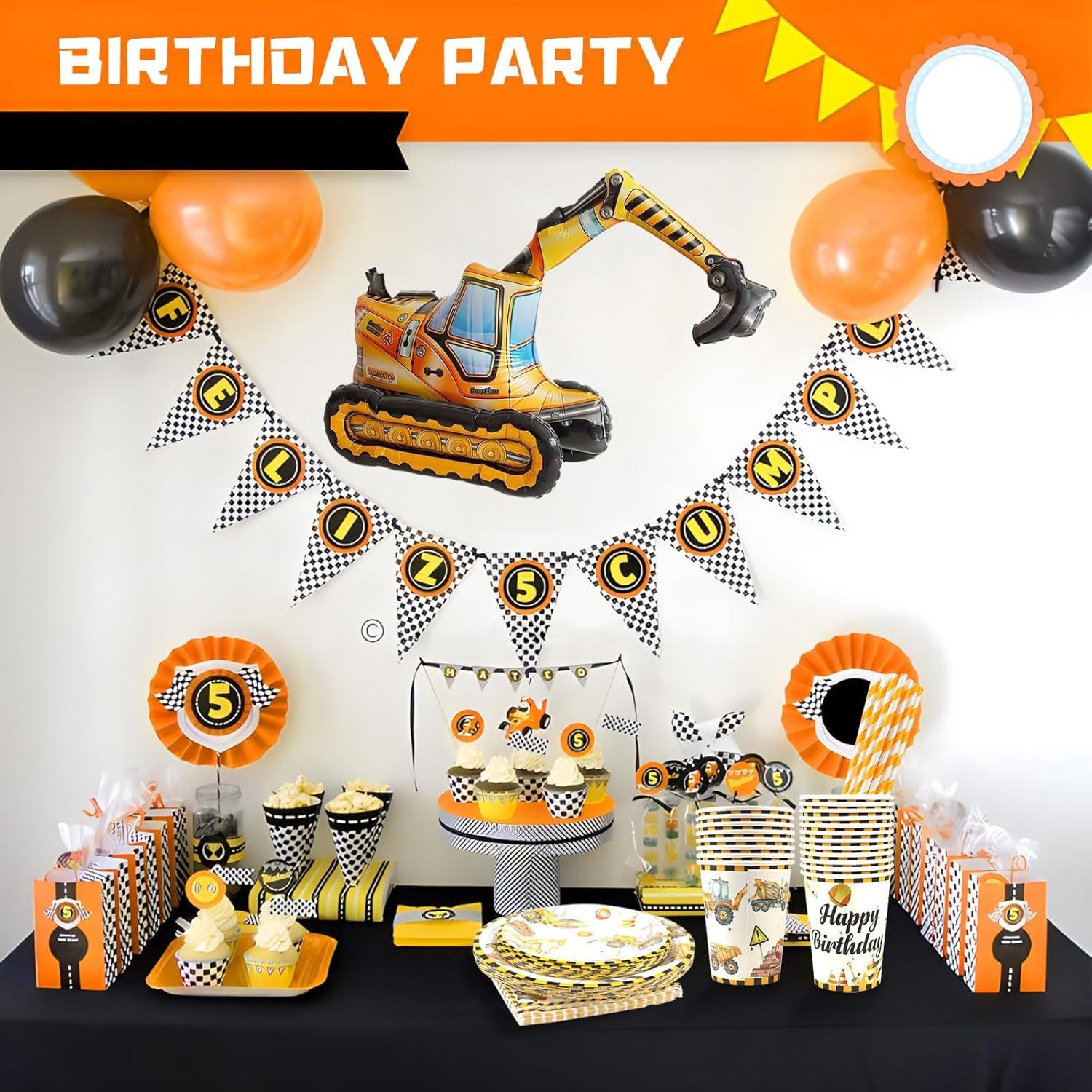 Baustellen Partygeschirr Set Bagger Baustelle Geburtstag 100