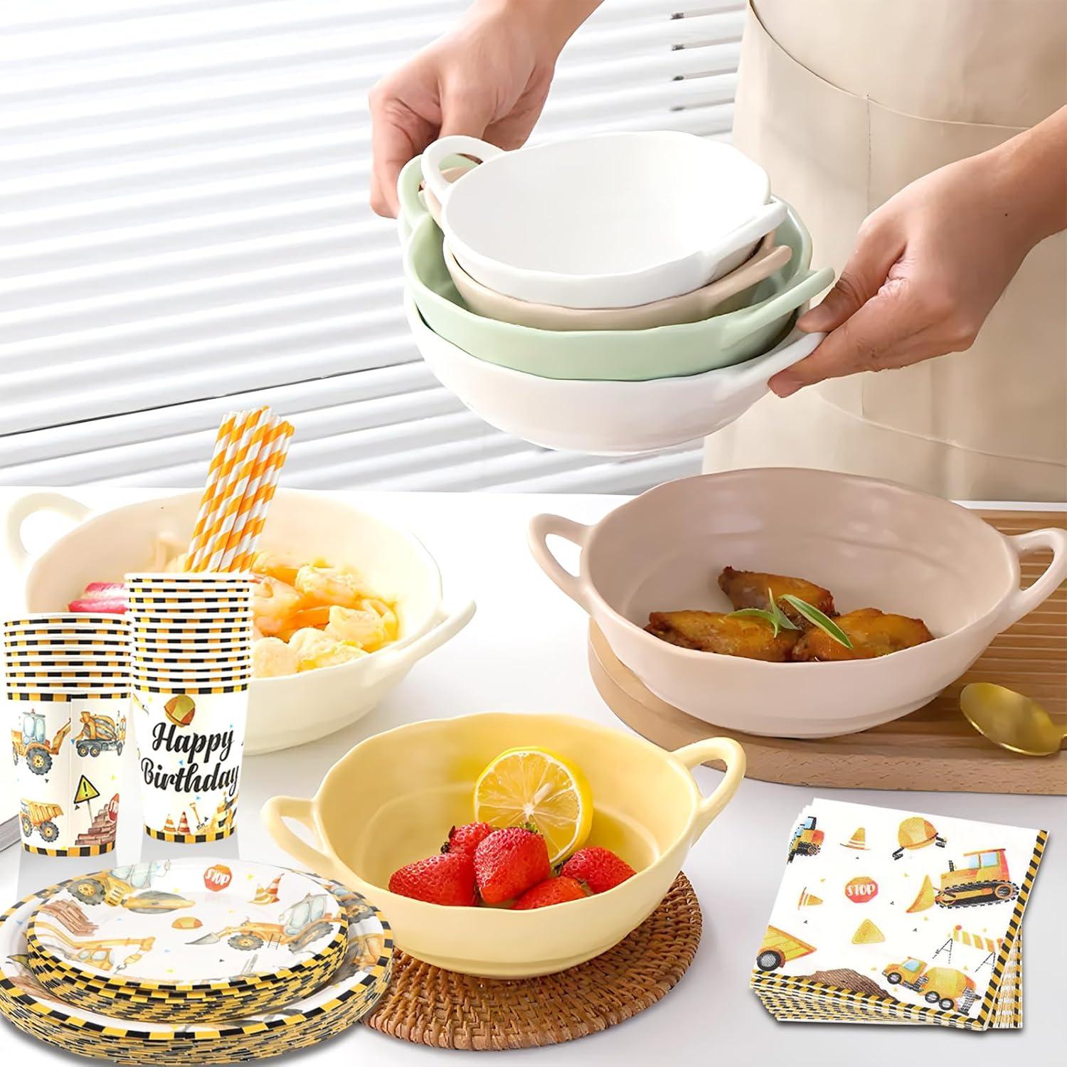 Baustellen Partyset Bagger Baustelle Partyteller 100 Stück für