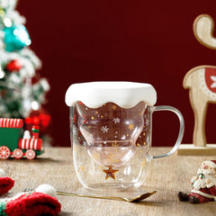 Doppelwandige isolierte Glastassen Weihnachtsgeschenk für Damen und