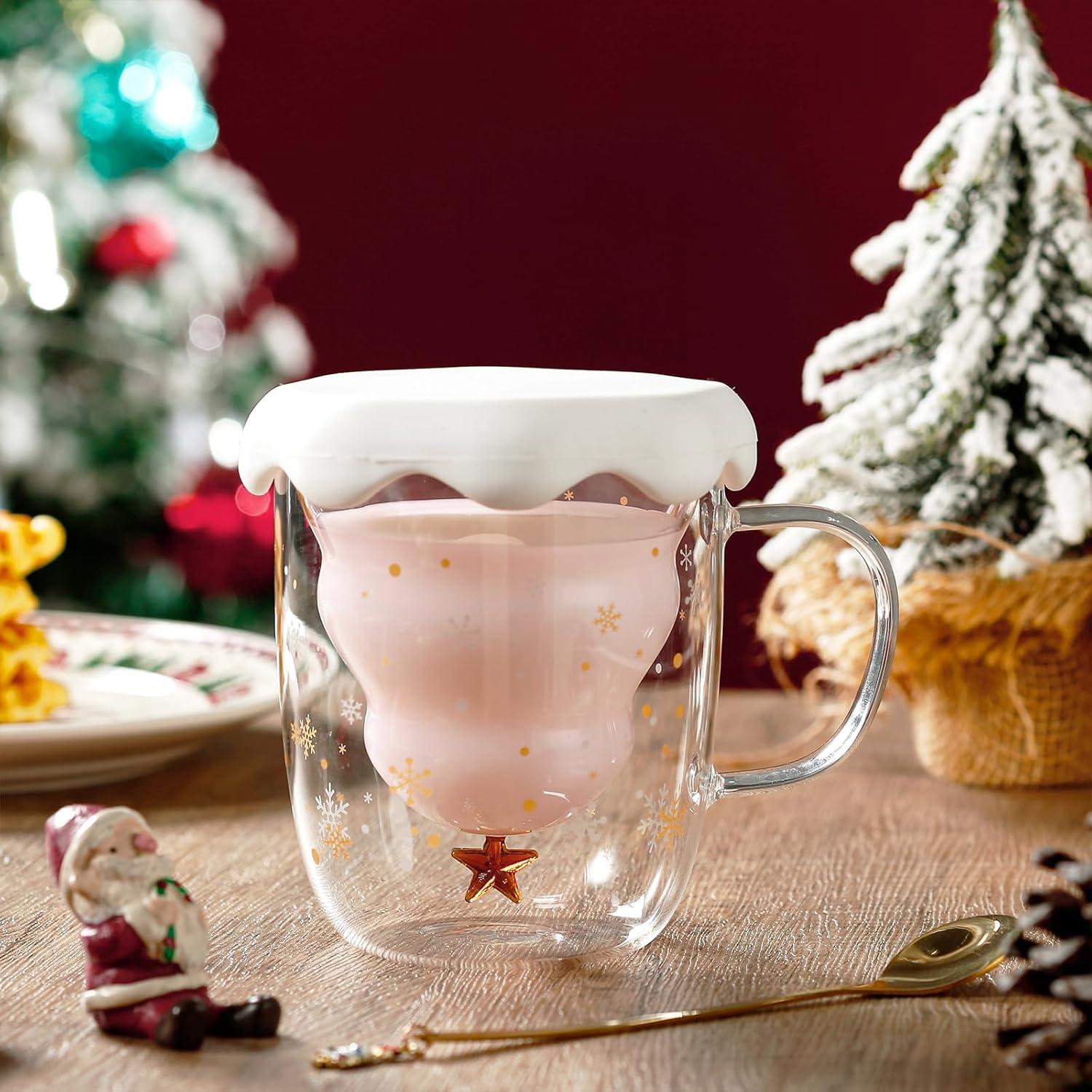 Doppelwandige isolierte Glastassen Set 230-280ml für Heißgetränke & Kaltgetränke