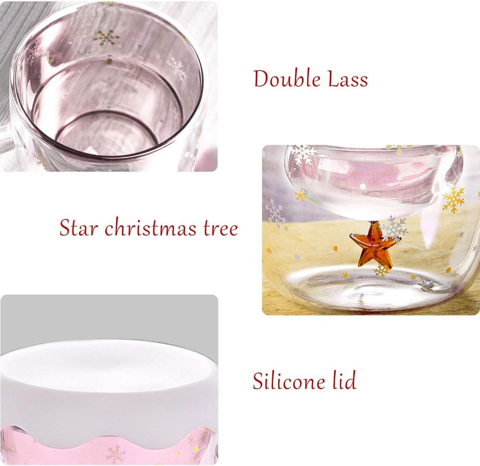 Isolierte Glastassen Teetasse Eiskaffee-Glas Rosa 280ml