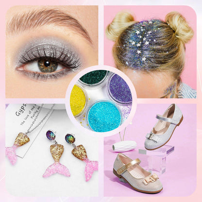 Glitzer Tattoo Set Kinder 18 Farben 115 Schablonen 2 Kleber 5 Pinsel