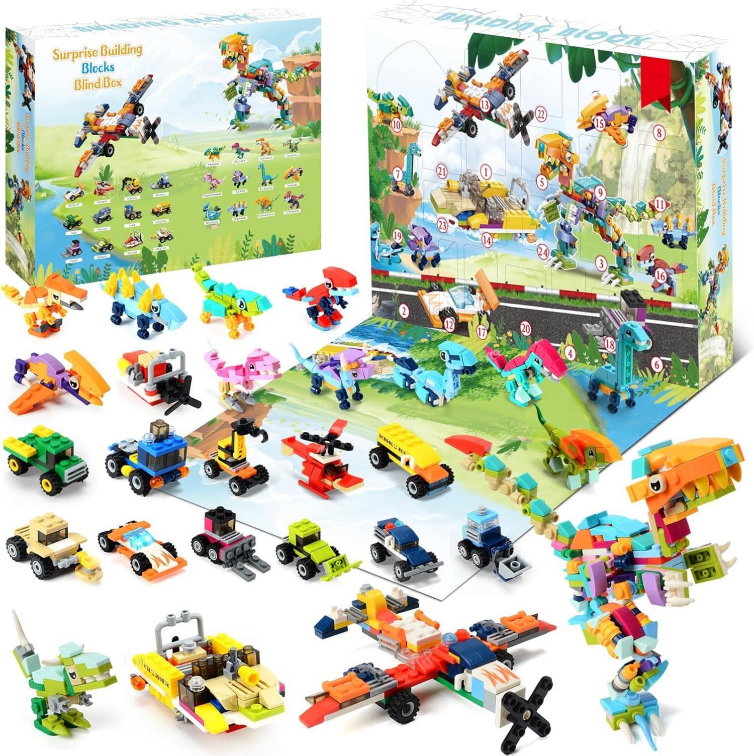 Dinosaurier Adventskalender 2024 Baustein Set Weihnachts Countdown