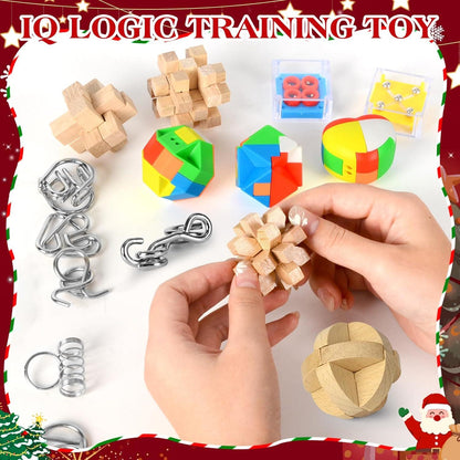 Adventskalender Kinder 2024, 24 Tage Weihnachtskalender Metall Holz Puzzle