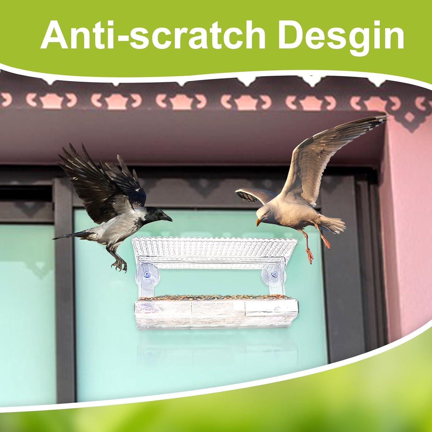 Transparentes Vogelhaus Fensterscheibe mit Saugnäpfen, Vogelfutterspender