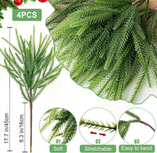 4 Stück Künstliche Tannenzweige 45cm Weihnachtsdeko