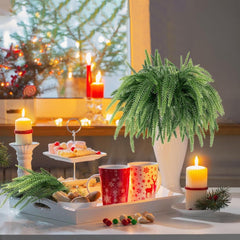 4er Set Künstliche Tannenzweige Norfolk Pine Weihnachtsdeko 45CM