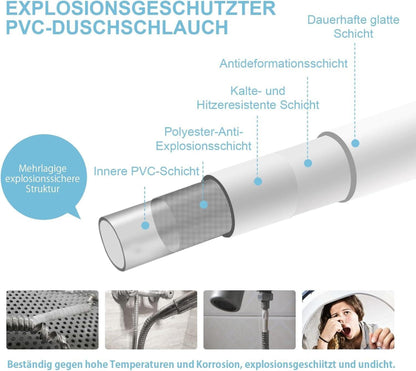 Duschschlauch 1,6m PVC-Universal Hochdruck Badarmaturen Ersatz