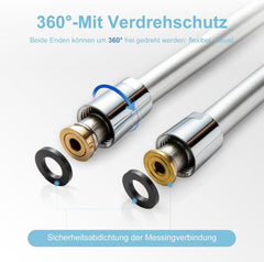 Brauseschlauch Duschschlauch 3m PVC Silber Ersatz高 seiner