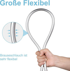 Duschschlauch 3m PVC Universal Ersatz Silber Hochdruck Brauseschlauch