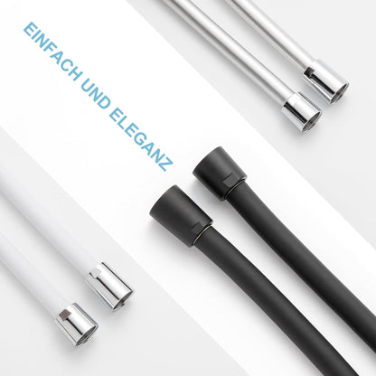 2m OFFO PVC Duschschlauch Silber für Bad Hochdruck