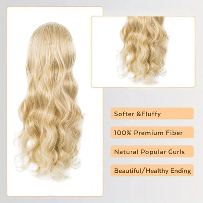 Blonde Lockige Perücke 27.55 Zoll – Cosplay & Party Perücke