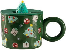 Weihnachtstasse Keramik Kaffeetasse mit Deckel 420ML
