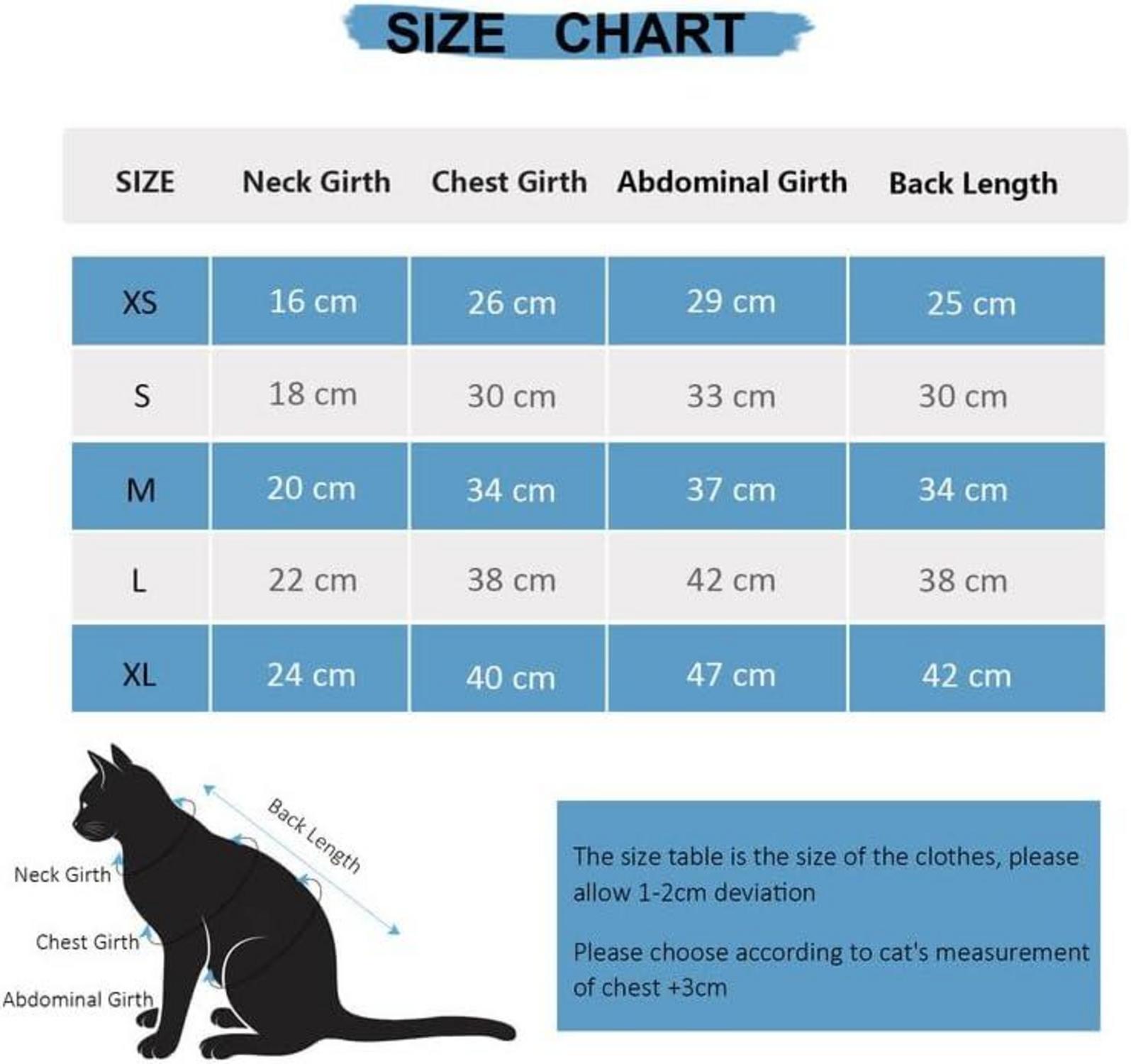 Katzenbody nach OP Dehnbare Katzen Pullover Bauchschutz Blau