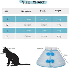 Katzen Halskrause Leckschutz schnelle Heilung Blau M