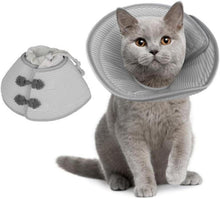 Katzen Halskrause Weich Leichtgewicht Leckschutz Grau M