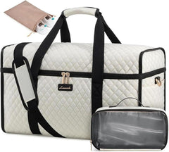 Reisetasche Weekender Damen Große Öffnung Handgepäck Beige
