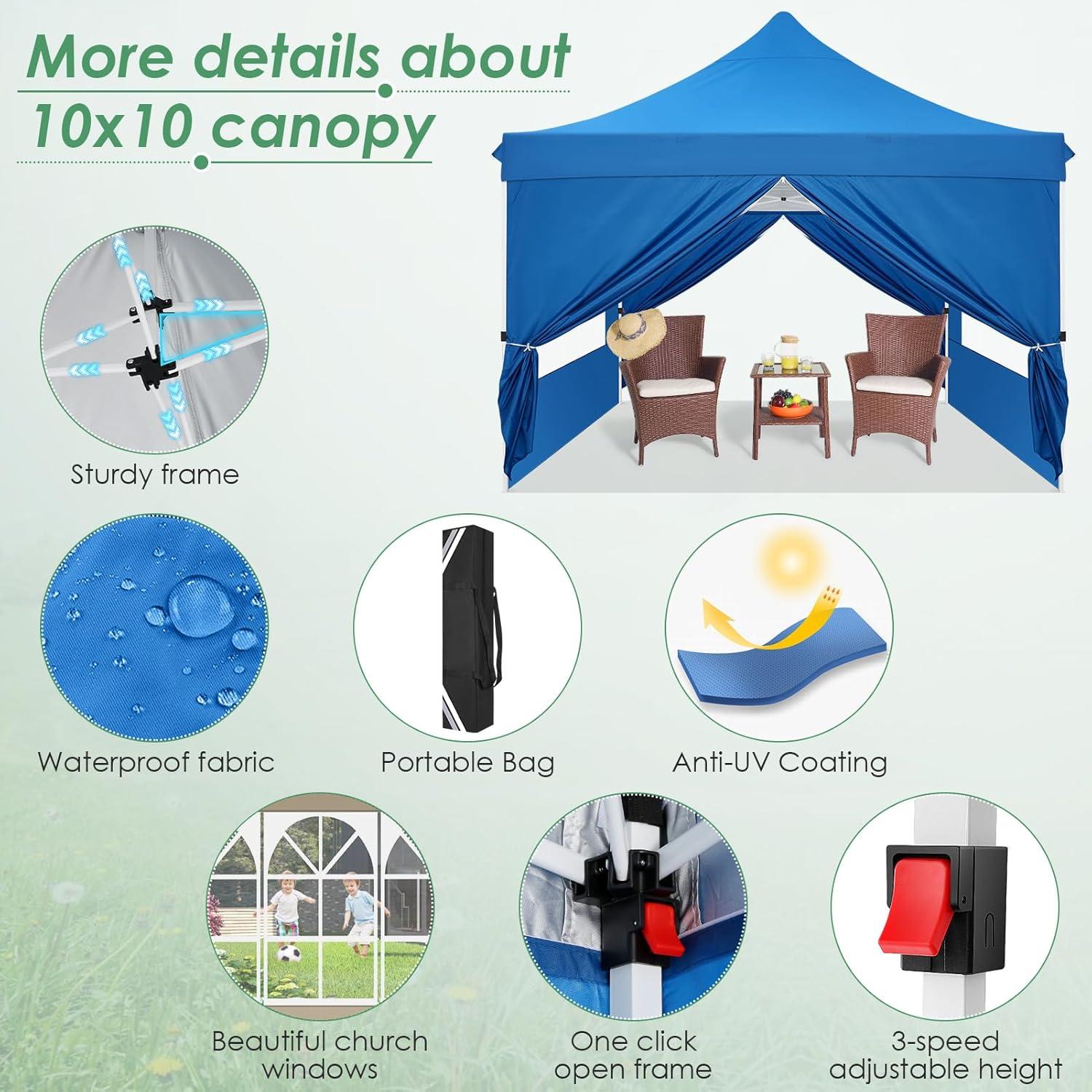 Faltpavillon 3x3m Wasserdicht Stabil Winterfest mit