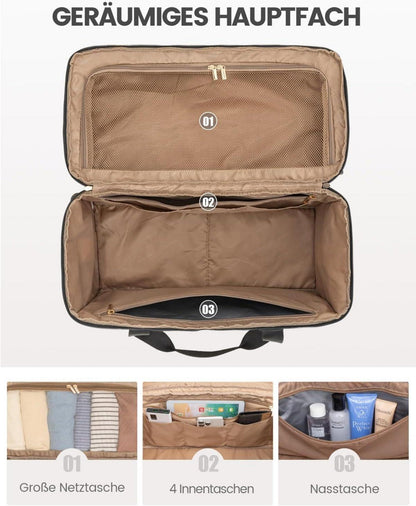 Große Reisetasche Damen Weekender - Wasserdicht & Leicht