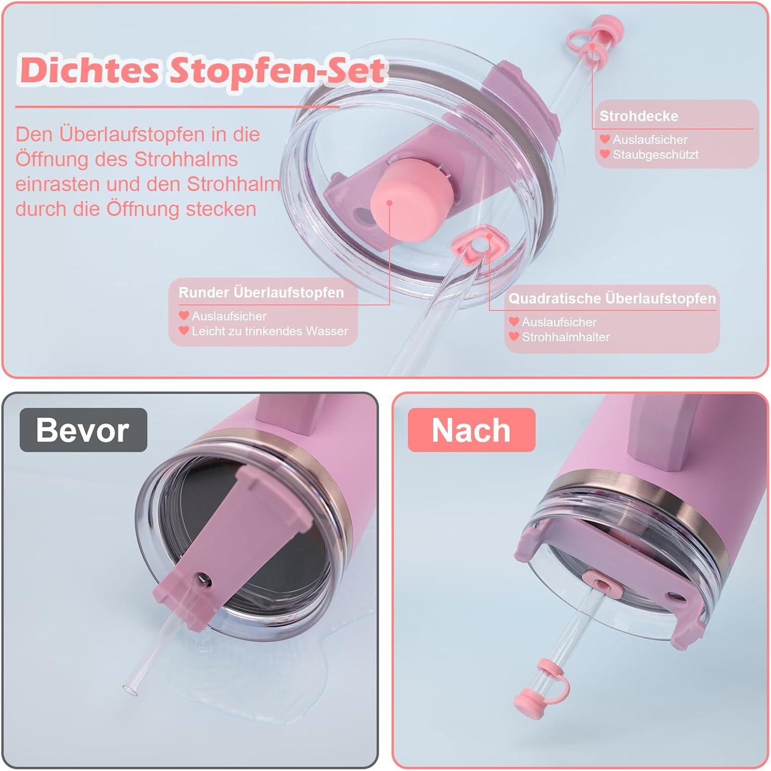 8er Pack Glasstrohhalme für Stanley Cup - 10mm Zubehör mit
