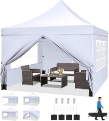 Faltpavillon 3x3m Wasserdicht Winterfest mit Seitenwänden